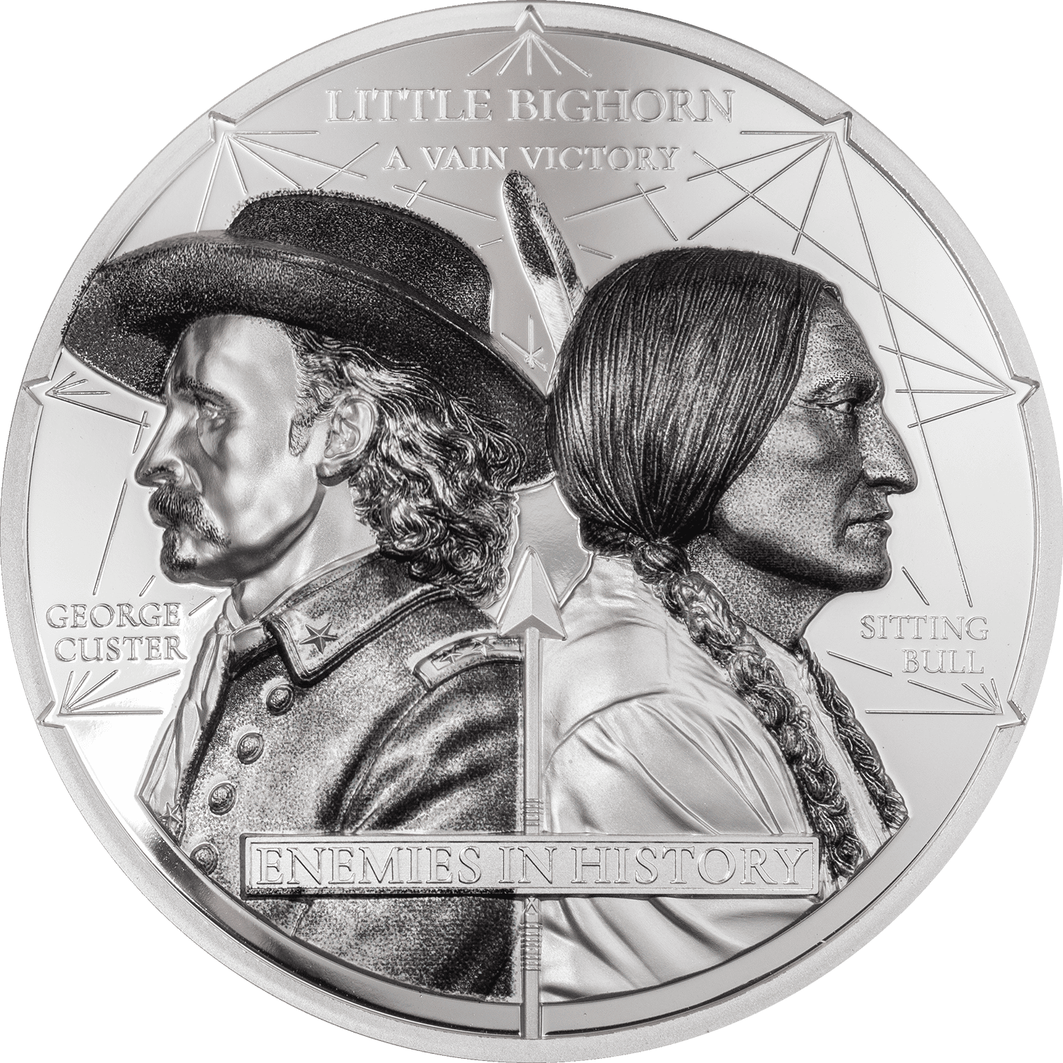 Mongolia - 2026 - 1000 Togrog - Custer vs Sitting Bull (Enemies in History) 2oz silver