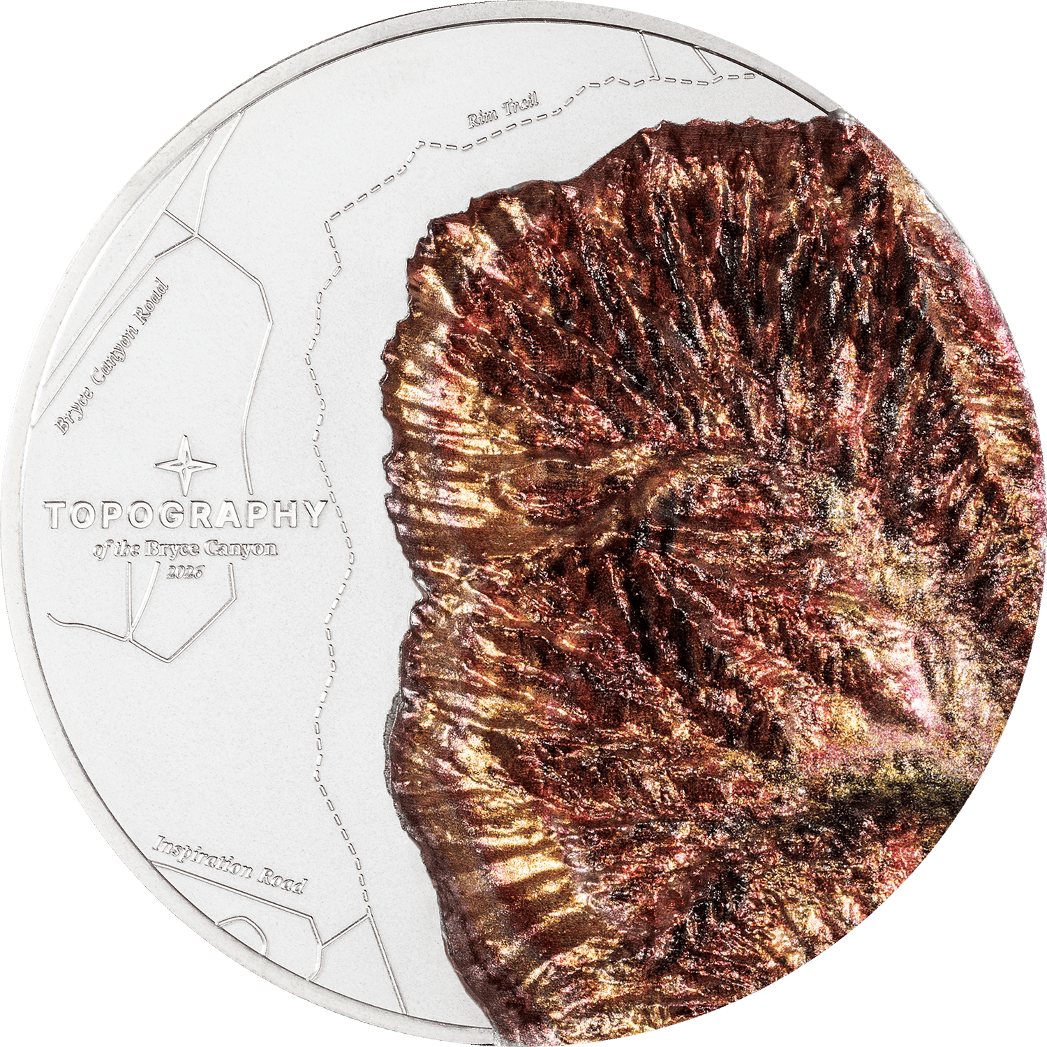 Cook Islands - 2026 - 25 Dollars - Bryce Canyon Topography 5oz silver