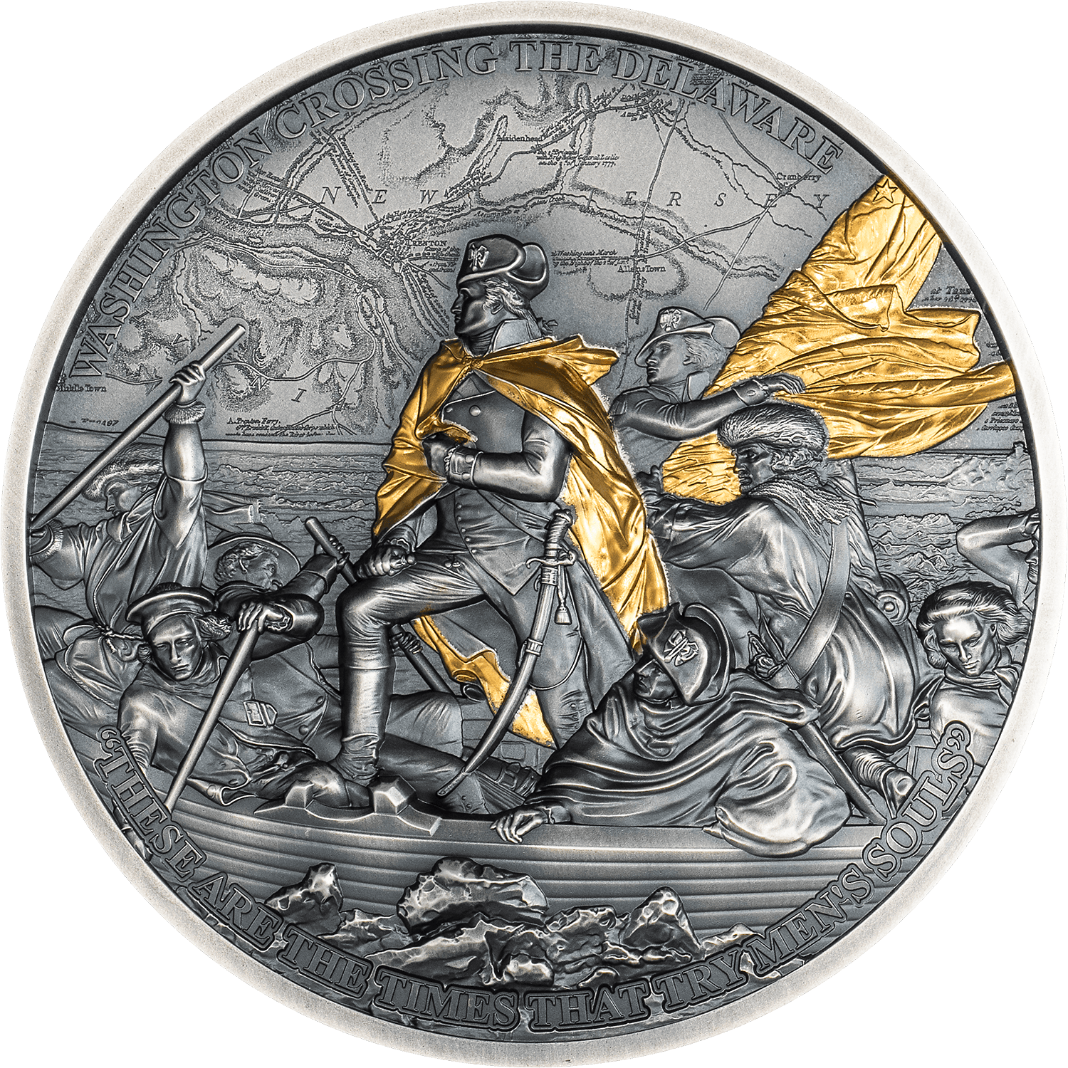 Cook Islands - 2026 - 10 Dollars - Forging of Independence Crossing the Delaware 2oz silver