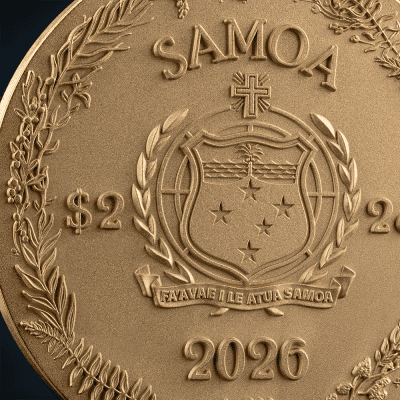 Samoa - 2026 - 2 Dollars – Lizard (amber mirage series) 2oz silver
