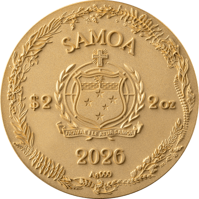 Samoa - 2026 - 2 Dollars – Lizard (amber mirage series) 2oz silver