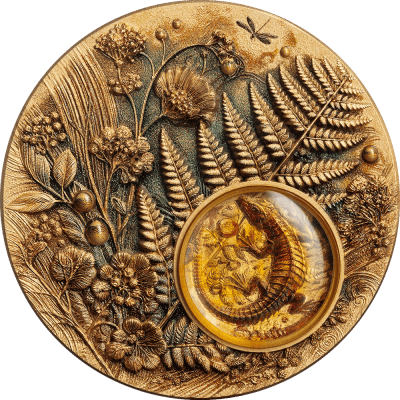 Samoa - 2026 - 2 Dollars – Lizard (amber mirage series) 2oz silver