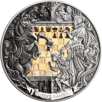 Niue - 2026 - 7 Dollars - Chess Battle Queen's Gambit 3oz silver