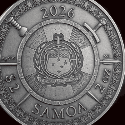 Samoa - 2026 - 2 Dollars – Richard the Lionheart (legends of battlefield series) 2oz silver