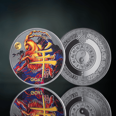 Cameroon - 2026 - 1000 Francs – Year of the Goat BLACK EDITION 1/2oz silver
