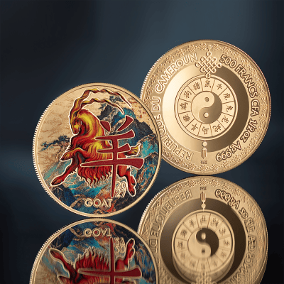 Cameroon - 2026 - 1000 Francs – Year of the Goat GOLDEN EDITION 1/2oz silver