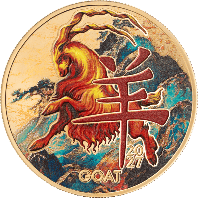 Cameroon - 2026 - 1000 Francs – Year of the Goat GOLDEN EDITION 1/2oz silver