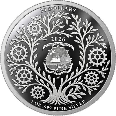 Liberia - 2026 - 3x 10 Dollars - Spider, Snail, Frog (Mechanical Forest series) 3x 1oz silver