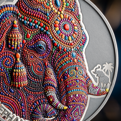 Cameroon - 2026 - 2000 Francs - Indian Elephant (Patterns of the World series) 2oz silver