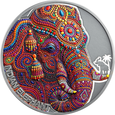 Cameroon - 2026 - 2000 Francs - Indian Elephant (Patterns of the World series) 2oz silver