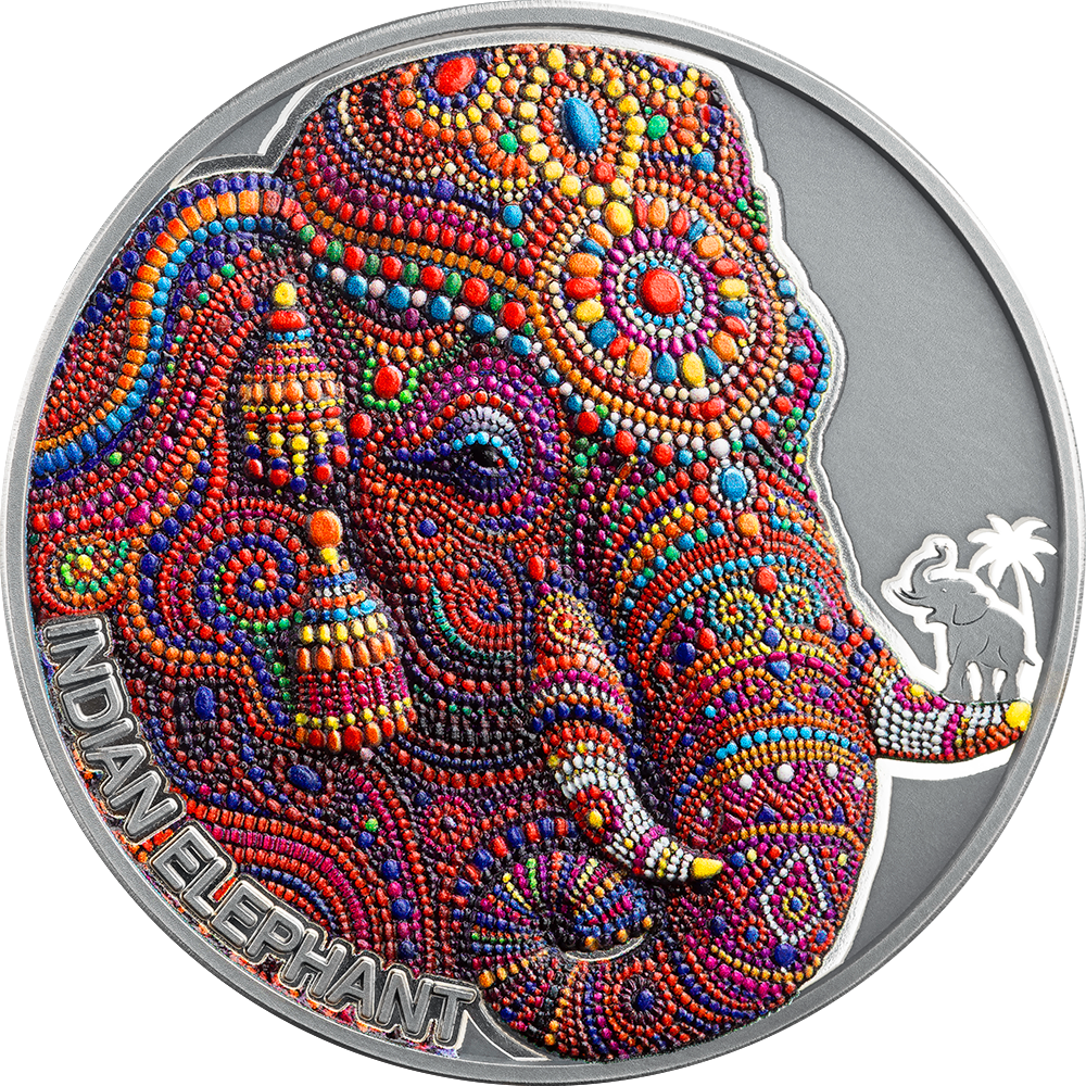 Cameroon - 2026 - 2000 Francs - Indian Elephant (Patterns of the World series)  2oz silver