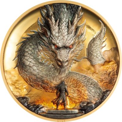 Cook Islands - 2026 - 25 Dollars - Thunder Dragon 5oz silver SPECIAL GILDED EDITION