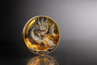 Cook Islands - 2026 - 25 Dollars - Thunder Dragon 5oz silver SPECIAL GILDED EDITION