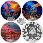 Liberia - 2026 - 3x 10 Dollars - Flamingo, Kookaburra and Harpy Eagle (Wild Essence BIRD series) 3x 1oz silver